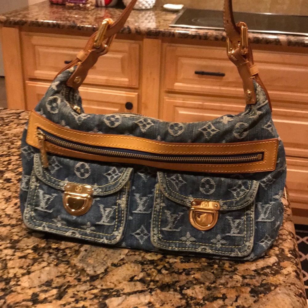 Louis Vuitton Monogram Baggy Denim Shoulder Bag!